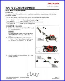 New Genuine OEM Honda Battery Float Charger 06320-VH7-UA2 Kit for Lawn Mowers