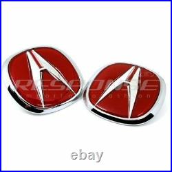 OEM Honda 97-01 Acura Integra Type R DC2 Red A Emblems Front & Rear Genuine