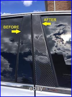 REAL CARBON FIBER Pillar Posts 6PCS Door Trim FOR Honda Odyssey 2005-2010