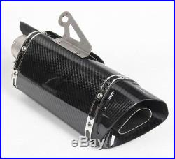 Real Carbon Fiber Covered Motorcycle Exhaust Tip Muffler Pipe Silencer Universal