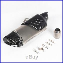 Real Carbon Fiber Covered Motorcycle Exhaust Tip Muffler Pipe Silencer Universal