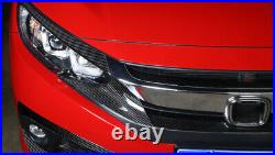 Real Carbon Fiber Fit For Honda Civic 2016-2020 Front Headlight Lamp Strip Trim