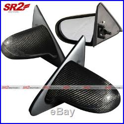 Real Carbon Fiber Spoon Style Manual Adjust Side Mirrors 88-91 HONDA CRX