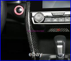 Real Carbon fiber Interior Center control side cover For Honda Civic 10th 16-19