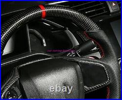 Real Carbon fiber Steering Wheel Decoration Cover For Honda Civic 10th 2016-2019