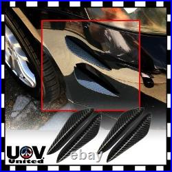 Universal Carbon Fiber Front Bumper Lip Fins Splitters Diffuser Canards 8PCS U1