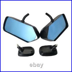 Universal F1 Style Real Carbon Fiber Blue Mirror Metal Bracket Side Wing Mirrors